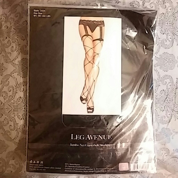 Leg Avenue Garterbelt Net Stockings - Picture 2 of 2
